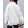 imageAUTOMET Womens Quarter Zip Oversized Sweatshirts Teen Fleece Pullover Hoodies 2025 Mock Neck Sweater Fall Workout JacketWhite