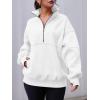 imageAUTOMET Womens Quarter Zip Oversized Sweatshirts Teen Fleece Pullover Hoodies 2025 Mock Neck Sweater Fall Workout JacketWhite