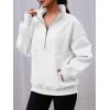 imageAUTOMET Womens Quarter Zip Oversized Sweatshirts Teen Fleece Pullover Hoodies 2025 Mock Neck Sweater Fall Workout JacketWhite