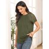 imageAUTOMET Womens Summer Tops Spring Shirts Trendy Vacation Outfits Short Sleeve Business Tshirts Fashion Casual BlousesArmy Green