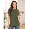 imageAUTOMET Womens Summer Tops Spring Shirts Trendy Vacation Outfits Short Sleeve Business Tshirts Fashion Casual BlousesArmy Green