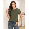 imageAUTOMET Womens Summer Tops Spring Shirts Trendy Vacation Outfits Short Sleeve Business Tshirts Fashion Casual BlousesArmy Green
