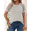 imageAUTOMET Womens Summer Tops Spring Shirts Trendy Vacation Outfits Short Sleeve Business Tshirts Fashion Casual BlousesBeige