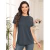 imageAUTOMET Womens Summer Tops Spring Shirts Trendy Vacation Outfits Short Sleeve Business Tshirts Fashion Casual BlousesDarkgrey