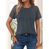 imageAUTOMET Womens Summer Tops Spring Shirts Trendy Vacation Outfits Short Sleeve Business Tshirts Fashion Casual BlousesDarkgrey