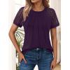 imageAUTOMET Womens Summer Tops Spring Shirts Trendy Vacation Outfits Short Sleeve Business Tshirts Fashion Casual BlousesDarkpurple