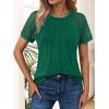 imageAUTOMET Womens Summer Tops Spring Shirts Trendy Vacation Outfits Short Sleeve Business Tshirts Fashion Casual BlousesGreen