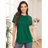imageAUTOMET Womens Summer Tops Spring Shirts Trendy Vacation Outfits Short Sleeve Business Tshirts Fashion Casual BlousesGreen