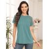 imageAUTOMET Womens Summer Tops Spring Shirts Trendy Vacation Outfits Short Sleeve Business Tshirts Fashion Casual BlousesGreygreen