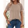 imageAUTOMET Womens Summer Tops Spring Shirts Trendy Vacation Outfits Short Sleeve Business Tshirts Fashion Casual BlousesKhaki