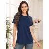 imageAUTOMET Womens Summer Tops Spring Shirts Trendy Vacation Outfits Short Sleeve Business Tshirts Fashion Casual BlousesNavy