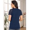 imageAUTOMET Womens Summer Tops Spring Shirts Trendy Vacation Outfits Short Sleeve Business Tshirts Fashion Casual BlousesNavy