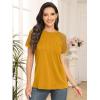 imageAUTOMET Womens Summer Tops Spring Shirts Trendy Vacation Outfits Short Sleeve Business Tshirts Fashion Casual BlousesYellow