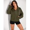 imageAUTOMET Womens Sweatshirts Half Zip Cropped Pullover Fleece Quarter Zipper Hoodies 2025 Fall Fashion Outfits ClothesArmygreen