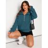imageAUTOMET Womens Sweatshirts Half Zip Cropped Pullover Fleece Quarter Zipper Hoodies 2025 Fall Fashion Outfits ClothesBluegreen