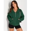 imageAUTOMET Womens Sweatshirts Half Zip Cropped Pullover Fleece Quarter Zipper Hoodies 2025 Fall Fashion Outfits ClothesDark Green