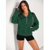 imageAUTOMET Womens Sweatshirts Half Zip Cropped Pullover Fleece Quarter Zipper Hoodies 2025 Fall Fashion Outfits ClothesDark Green