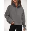 imageAUTOMET Womens Sweatshirts Half Zip Cropped Pullover Fleece Quarter Zipper Hoodies 2025 Fall Fashion Outfits ClothesDarkdrey