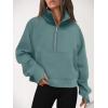 imageAUTOMET Womens Sweatshirts Half Zip Cropped Pullover Fleece Quarter Zipper Hoodies 2025 Fall Fashion Outfits ClothesGreen