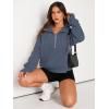 imageAUTOMET Womens Sweatshirts Half Zip Cropped Pullover Fleece Quarter Zipper Hoodies 2025 Fall Fashion Outfits ClothesGreyblue