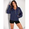 imageAUTOMET Womens Sweatshirts Half Zip Cropped Pullover Fleece Quarter Zipper Hoodies 2025 Fall Fashion Outfits ClothesNavyblue