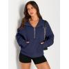 imageAUTOMET Womens Sweatshirts Half Zip Cropped Pullover Fleece Quarter Zipper Hoodies 2025 Fall Fashion Outfits ClothesNavyblue