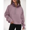 imageAUTOMET Womens Sweatshirts Half Zip Cropped Pullover Fleece Quarter Zipper Hoodies 2025 Fall Fashion Outfits ClothesNutmeg