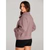 imageAUTOMET Womens Sweatshirts Half Zip Cropped Pullover Fleece Quarter Zipper Hoodies 2025 Fall Fashion Outfits ClothesNutmeg