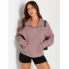 imageAUTOMET Womens Sweatshirts Half Zip Cropped Pullover Fleece Quarter Zipper Hoodies 2025 Fall Fashion Outfits ClothesNutmeg