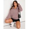 imageAUTOMET Womens Sweatshirts Half Zip Cropped Pullover Fleece Quarter Zipper Hoodies 2025 Fall Fashion Outfits ClothesNutmeg
