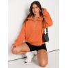 imageAUTOMET Womens Sweatshirts Half Zip Cropped Pullover Fleece Quarter Zipper Hoodies 2025 Fall Fashion Outfits ClothesOrange