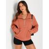 imageAUTOMET Womens Sweatshirts Half Zip Cropped Pullover Fleece Quarter Zipper Hoodies 2025 Fall Fashion Outfits ClothesOrangepink