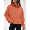 imageAUTOMET Womens Sweatshirts Half Zip Cropped Pullover Fleece Quarter Zipper Hoodies 2025 Fall Fashion Outfits ClothesOrangepink