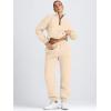 imageAUTOMET Womens Sweatsuits 2 Piece Outfits Lounge Sets Long Sleeve Half Zip Pullover and Baggy Sweatpants with PocketsApricot