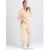 imageAUTOMET Womens Sweatsuits 2 Piece Outfits Lounge Sets Long Sleeve Half Zip Pullover and Baggy Sweatpants with PocketsApricot