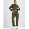 imageAUTOMET Womens Sweatsuits 2 Piece Outfits Lounge Sets Long Sleeve Half Zip Pullover and Baggy Sweatpants with PocketsArmygreen