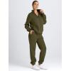 imageAUTOMET Womens Sweatsuits 2 Piece Outfits Lounge Sets Long Sleeve Half Zip Pullover and Baggy Sweatpants with PocketsArmygreen