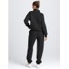 imageAUTOMET Womens Sweatsuits 2 Piece Outfits Lounge Sets Long Sleeve Half Zip Pullover and Baggy Sweatpants with PocketsBlack