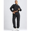 imageAUTOMET Womens Sweatsuits 2 Piece Outfits Lounge Sets Long Sleeve Half Zip Pullover and Baggy Sweatpants with PocketsBlack