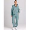 imageAUTOMET Womens Sweatsuits 2 Piece Outfits Lounge Sets Long Sleeve Half Zip Pullover and Baggy Sweatpants with PocketsBluegreen