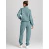 imageAUTOMET Womens Sweatsuits 2 Piece Outfits Lounge Sets Long Sleeve Half Zip Pullover and Baggy Sweatpants with PocketsBluegreen