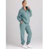imageAUTOMET Womens Sweatsuits 2 Piece Outfits Lounge Sets Long Sleeve Half Zip Pullover and Baggy Sweatpants with PocketsBluegreen