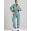 imageAUTOMET Womens Sweatsuits 2 Piece Outfits Lounge Sets Long Sleeve Half Zip Pullover and Baggy Sweatpants with PocketsBluegreen