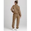 imageAUTOMET Womens Sweatsuits 2 Piece Outfits Lounge Sets Long Sleeve Half Zip Pullover and Baggy Sweatpants with PocketsCoffee