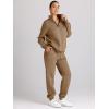 imageAUTOMET Womens Sweatsuits 2 Piece Outfits Lounge Sets Long Sleeve Half Zip Pullover and Baggy Sweatpants with PocketsCoffee