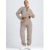 imageAUTOMET Womens Sweatsuits 2 Piece Outfits Lounge Sets Long Sleeve Half Zip Pullover and Baggy Sweatpants with PocketsCoffeegrey