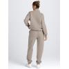 imageAUTOMET Womens Sweatsuits 2 Piece Outfits Lounge Sets Long Sleeve Half Zip Pullover and Baggy Sweatpants with PocketsCoffeegrey
