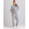 imageAUTOMET Womens Sweatsuits 2 Piece Outfits Lounge Sets Long Sleeve Half Zip Pullover and Baggy Sweatpants with PocketsDarkgrey