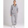 imageAUTOMET Womens Sweatsuits 2 Piece Outfits Lounge Sets Long Sleeve Half Zip Pullover and Baggy Sweatpants with PocketsDarkgrey
