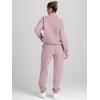 imageAUTOMET Womens Sweatsuits 2 Piece Outfits Lounge Sets Long Sleeve Half Zip Pullover and Baggy Sweatpants with PocketsDarkpink